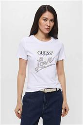 ΓΥΝΑΙΚΕΙΟ T-SHIRT ΜΕ TRIANGLE LOGO PRINT REGULAR FIT - W5GI05I3Z14 ΛΕΥΚΟ GUESS από το NOTOS