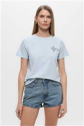 ΓΥΝΑΙΚΕΙΟ T-SHIRT ΜΕ TRIANGLE LOGO PRINT REGULAR FIT - W5GI25J1314 ΣΙΕΛ GUESS