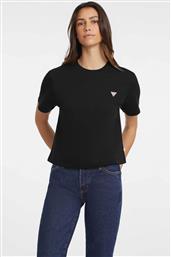 ΓΥΝΑΙΚΕΙΟ T-SHIRT ΜΕ ΤΡΙΓΩΝΙΚΟ ΛΟΓΟΤΥΠΟ ΣΤΟ ΣΤΗΘΟΣ BOXY FIT - W4YI05K8HM0 ΜΑΥΡΟ GUESS