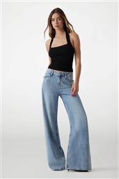 ΓΥΝΑΙΚΕΙΟ ΤΖΙΝ ΠΑΝΤΕΛΟΝΙ ΜΕ ΣΤΡΑΣ RELAXED FIT ''BELLFLOWER'' - W5YA82D5QKA DENIM BLUE GUESS