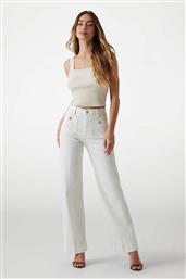 ΓΥΝΑΙΚΕΙΟ ΤΖΙΝ ΠΑΝΤΕΛΟΝΙ ΨΗΛΟΜΕΣΟ WIDE LEG - W5GA2JD5N71 ΛΕΥΚΟ GUESS