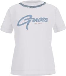 T-SHIRT MAGLIA DONNA CN SS JEANS CHAIN TE ΛΕΥΚΟ REGULAR FIT GUESS