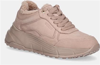 NUBUCK SNEAKERS FARREA2 ΧΡΩΜΑ: ΡΟΖ, FLF2RR LEA12 GUESS