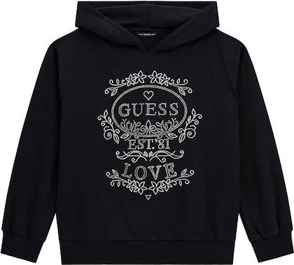 ΠΑΙΔΙΚΗ ΜΠΛΟΥΖΑ ΦΟΥΤΕΡ ΜΕ ΚΟΥΚΟΥΛΑ ΚΑΙ LOGO PRINT RELAXED FIT - J5YQ06KA6R4 ΜΑΥΡΟ GUESS