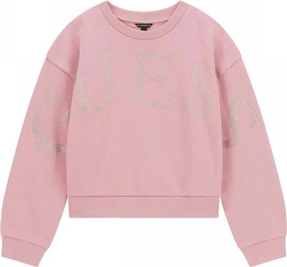 ΠΑΙΔΙΚΗ ΜΠΛΟΥΖΑ ΦΟΥΤΕΡ ΜΕ ΤΡΙΓΩΝΙΚΟ LOGO PRINT ΑΠΟ ΣΤΡΑΣ - J5YQ09KAV34 ΡΟΖ ΑΝΟΙΧΤΟ GUESS