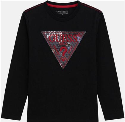 ΠΑΙΔΙΚΗ ΜΠΛΟΥΖΑ ΦΟΥΤΕΡ ΜΕ ΤΡΙΓΩΝΙΚΟ LOGO PRINT - L5BI04I3Z14 ΜΑΥΡΟ GUESS