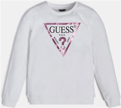 ΠΑΙΔΙΚΗ ΜΠΛΟΥΖΑ ΦΟΥΤΕΡ ΜΟΝΟΧΡΩΜΗ ΜΕ ΤΡΙΓΩΝΙΚΟ LOGO PRINT - K74Q12KAUG0 ΛΕΥΚΟ GUESS