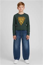 ΠΑΙΔΙΚΗ ΜΠΛΟΥΖΑ ΜΕ ΤΡΙΓΩΝΙΚΟ LOGO PRINT - L5BI21I3Z14 ΠΡΑΣΙΝΟ ΣΚΟΥΡΟ GUESS