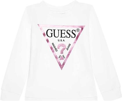 ΠΑΙΔΙΚΗ ΜΠΛΟΥΖΑ ΜΟΝΟΧΡΩΜΗ ΜΕ METALLIC LOGO PRINT - K84I18K8HM0 ΛΕΥΚΟ GUESS