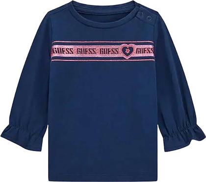 ΠΑΙΔΙΚΗ ΜΠΛΟΥΖΑ ΒΑΜΒΑΚΕΡΗ ΜΕ LOGO PRINT - K5YI23K6YW4 ΣΚΟΥΡΟ ΜΠΛΕ GUESS