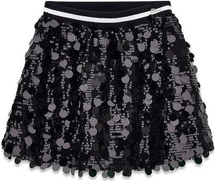 ΠΑΙΔΙΚΗ ΦΟΥΣΤΑ ΜΕ ΠΑΓΙΕΤΕΣ ΚΑΙ ΜΕΤΑΛΛΙΚΟ ΛΟΓΟΤΥΠΟ - J5BD04K1220 ΜΑΥΡΟ GUESS