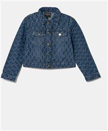 ΠΑΙΔΙΚΟ DENIM JACKET ΜΕ ALL-OVER LOGO PRINT ΚΑΙ ΤΣΕΠΕΣ ΣΤΟ ΣΤΗΘΟΣ - J5RL08D45E0 DENIM BLUE GUESS