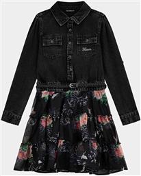 ΠΑΙΔΙΚΟ DENIM MINI ΦΟΡΕΜΑ ΜΕ FLORAL PRINT ΚΑΙ ΛΟΓΟΤΥΠΟ - J4YK14D4IC0 ΜΑΥΡΟ GUESS από το NOTOS