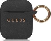 SILICONE CASE GLITTER FOR AIRPODS 1 / 2 BLACK GUACCSILGLBK GUESS