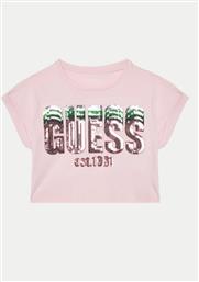 T-SHIRT J5RI10 K8HM4 ΡΟΖ REGULAR FIT GUESS από το MODIVO