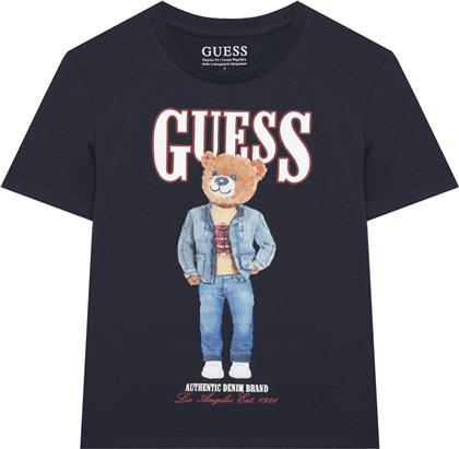 T-SHIRT L6RI11 K8HM4 ΣΚΟΥΡΟ ΜΠΛΕ REGULAR FIT GUESS