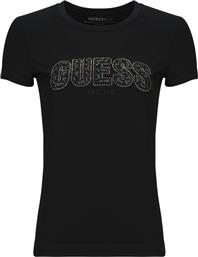 T-SHIRT ΜΕ ΚΟΝΤΑ ΜΑΝΙΚΙΑ LOGO LACE GUESS