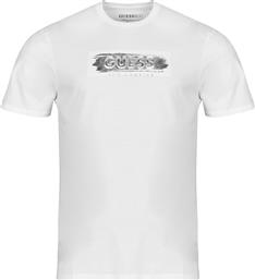 T-SHIRT ΜΕ ΚΟΝΤΑ ΜΑΝΙΚΙΑ SS BSC METALLIC DEBOSS LOGO TE GUESS από το SPARTOO