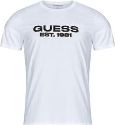 T-SHIRT ΜΕ ΚΟΝΤΑ ΜΑΝΙΚΙΑ VELVET LOGO GUESS