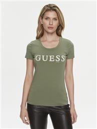 T-SHIRT PONY HAIR W4RI45 J1314 ΠΡΑΣΙΝΟ SLIM FIT GUESS