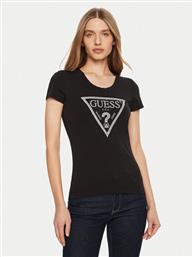 T-SHIRT SS CN SHINY TRIANGLE ΜΑΥΡΟ SHIRT FIT GUESS