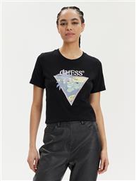 T-SHIRT SS RN BEACH TRIANGLE W4GI32 JA914 ΜΑΥΡΟ REGULAR FIT GUESS