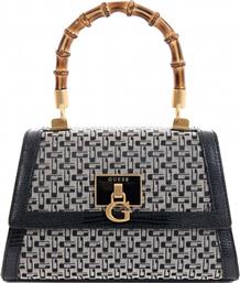 ΤΣΑΝΤΑ ΧΕΙΡΟΣ STEPHI BAMBOO FLAP HWJK7875210 LOGO ΜΑΥΡΟ GUESS