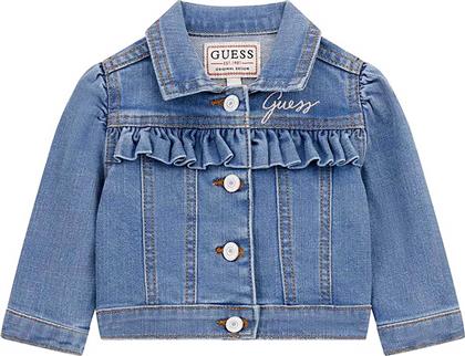 ΒΡΕΦΙΚΟ DENIM ΜΠΟΥΦΑΝ ΜΕ ΚΕΝΤΗΜΕΝΟ ΛΟΓΟΤΥΠΟ REGULAR FIT ''RUFFLE'' - A5RL02D5G90 DENIM BLUE GUESS