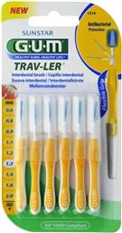 TRAV-LER INTERDENTAL BRUSH ΜΕΣΟΔΟΝΤΙΑ ΒΟΥΡΤΣΑΚΙΑ ΓΙΑ ΕΥΚΟΛΟ & ΚΑΘΗΜΕΡΙΝΟ ΚΑΘΑΡΙΣΜΟ ΑΝΑΜΕΣΑ ΣΤΑ ΔΟΝΤΙΑ 6 ΤΕΜΑΧΙΑ - 1.3MM - ISO 4 GUM