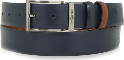 ΑΝΔΡΙΚΗ ΔΕΡΜΑΤΙΝΗ ΖΩΝΗ ΔΙΠΛΗΣ ΟΨΗΣ LEATHER BELT GL F1357 ΜΠΛΕ-ΤΑΜΠΑ GUY LAROCHE