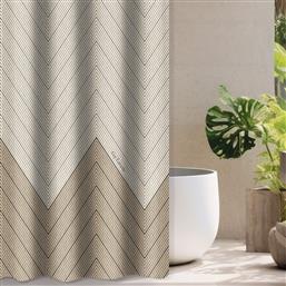 ΚΟΥΡΤΙΝΑ ΜΠΑΝΙΟΥ (180X185) ΜΕ ΤΡΟΥΚΣ CANYON NATURAL GUY LAROCHE