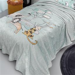 ΚΟΥΒΕΡΤΑ FLEECE ΜΟΝΗ 160X220 ULTRA SOFT ZOOTOPIA AQUA (160X220) GUY LAROCHE