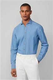 ΑΝΔΡΙΚΟ ΠΟΥΚΑΜΙΣΟ TEXTURED ΜΕ ΚΕΝΤΗΜΕΝΟ ΛΟΓΟΤΥΠΟ TAILORED FIT - HM3010354 ΜΠΛΕ ΑΝΟΙΧΤΟ HACKETT
