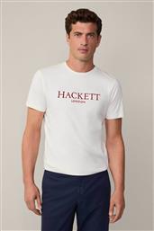 ΑΝΔΡΙΚΟ T-SHIRT ΜΕ ΚΕΝΤΗΜΕΝΟ ΛΟΓΟΤΥΠΟ CLASSIC FIT ''HERITAGE'' - HM500841 ΛΕΥΚΟ HACKETT