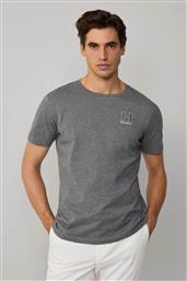 ΑΝΔΡΙΚΟ T-SHIRT ΜΕ ΚΕΝΤΗΜΕΝΟ ΛΟΓΟΤΥΠΟ CLASSIC FIT - HM500858 ΓΚΡΙ HACKETT