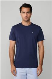 ΑΝΔΡΙΚΟ T-SHIRT ΜΕ ΚΕΝΤΗΜΕΝΟ ΛΟΓΟΤΥΠΟ CLASSIC FIT - HMU20013 ΜΠΛΕ ΣΚΟΥΡΟ HACKETT