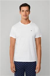 ΑΝΔΡΙΚΟ T-SHIRT ΜΕ ΚΕΝΤΗΜΕΝΟ ΛΟΓΟΤΥΠΟ CLASSIC FIT - HMU20013 ΛΕΥΚΟ HACKETT