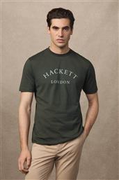 ΑΝΔΡΙΚΟ T-SHIRT ΜΕ LOGO PRINT CLASSIC FIT - HM5000019 ΠΡΑΣΙΝΟ ΣΚΟΥΡΟ HACKETT