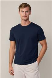 ΑΝΔΡΙΚΟ T-SHIRT ΜΟΝΟΧΡΩΜΟ ΜΕ TON-SUR-TON ΛΟΓΟΤΥΠΟ CLASSIC FIT - HM500775 ΜΠΛΕ ΣΚΟΥΡΟ HACKETT