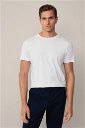 ΑΝΔΡΙΚΟ T-SHIRT ΜΟΝΟΧΡΩΜΟ ΜΕ TON-SUR-TON ΛΟΓΟΤΥΠΟ CLASSIC FIT - HM500775 ΛΕΥΚΟ HACKETT