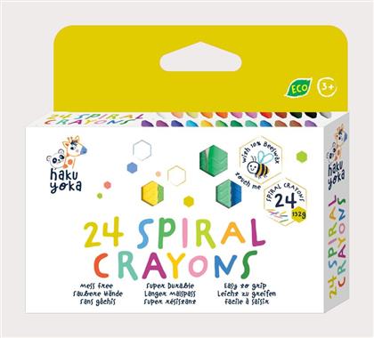 SPIRAL CRAYONS - 24 COLOURS CP223079 HAKU YOKA από το TOYSCENTER