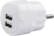 121989 TRAVEL CHARGER 2X USB 2.1A WHITE HAMA