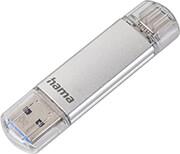 124162 C-LAETA USB FLASH DRIVE, TYPE-C USB 3.1/USB 3.0, 32 GB, 40 MB/S, SILVER HAMA