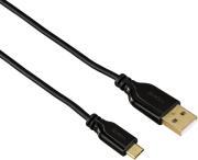 135700 FLEXI-SLIM MICRO USB CABLE GOLD-PLATED TWIST-PROOF 0.75M BLACK HAMA