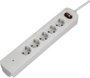 137355 TIDY-LINE MULTIPLE SOCKET OUTLET 5-WAYWITH OVERVOLTAGE PROTECTION WHITE HAMA