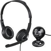 139998 WEB CAM AND HEADPHONES WITH MICROPHONE HS-P150 BLACK HAMA