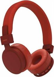 184087 FREEDOM LIT HEADPHONES ONEAR FOLDABLE WITH MICROPHONE RED HAMA