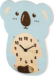 186398 KOALA CHILDREN'S WALL CLOCK, QUIET, WOOD HAMA