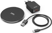 188322 QI-FC10 WIRELESS CHARGER SET BLACK HAMA