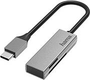 200131 USB CARD READER, USB-C, USB 3.0, SD/MICROSD, ALU HAMA